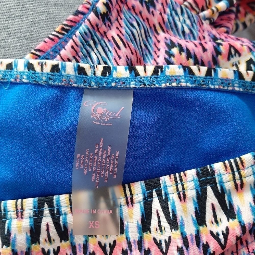 Coral tropics Apollo swimwear sz XS cute bikini - Picture 2 of 2